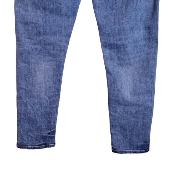 Pilcro & The Letterpress Slim Boyfriend Womens Jeans 26 Blue Patched Medium Rise - Picture 6 of 16